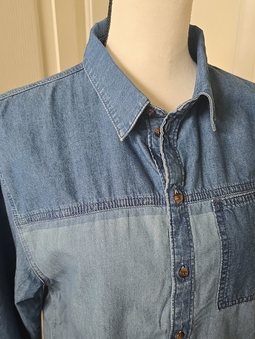 PACSUN BRAND GIRL'S PLUS JEAN LONG SLEEVES FRONT BUTTON SHIRT JACKET SIZE XXL - Picture 4 of 14